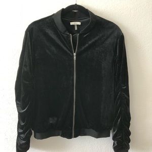 Velour Bomber Jacket